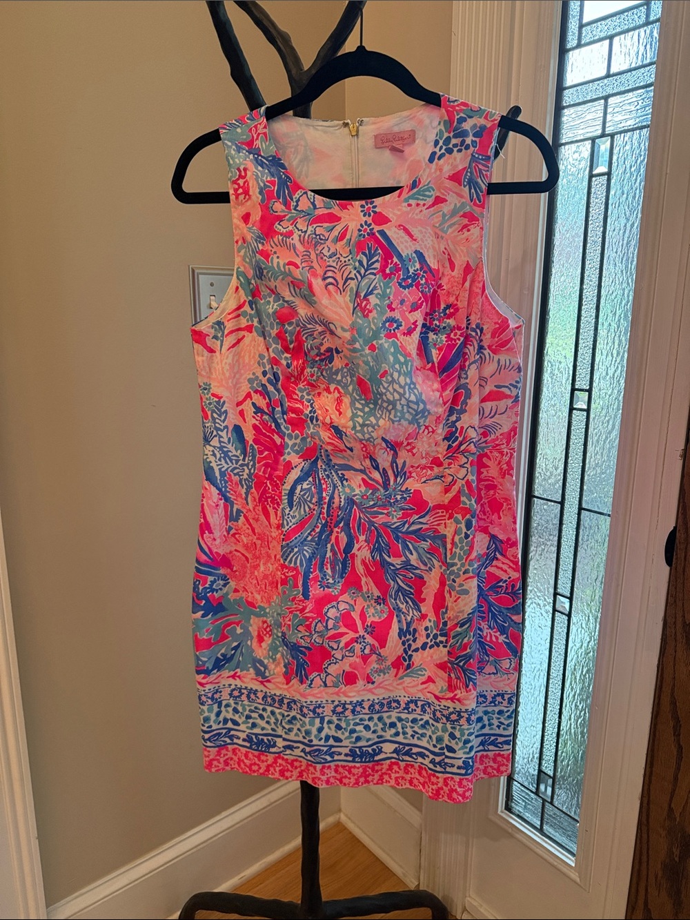 Lilly Pulitzer Pink & Blue Floral Shift Dress - Picture 2 of 6
